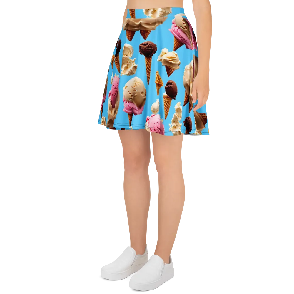 Bluebell Gelato on Skater Skirt — Left