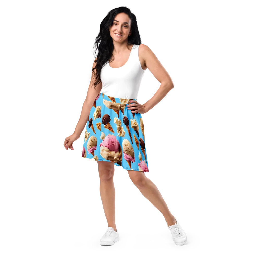 Bluebell Gelato on Skater Skirt — Front