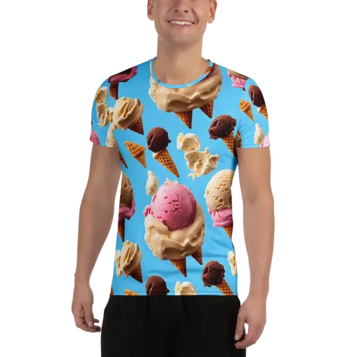 Bluebell Gelato on a Men's Athletic T-Shirt