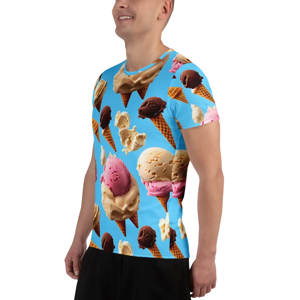 Bluebell Gelato on Men's Athletic T-Shirt — Left