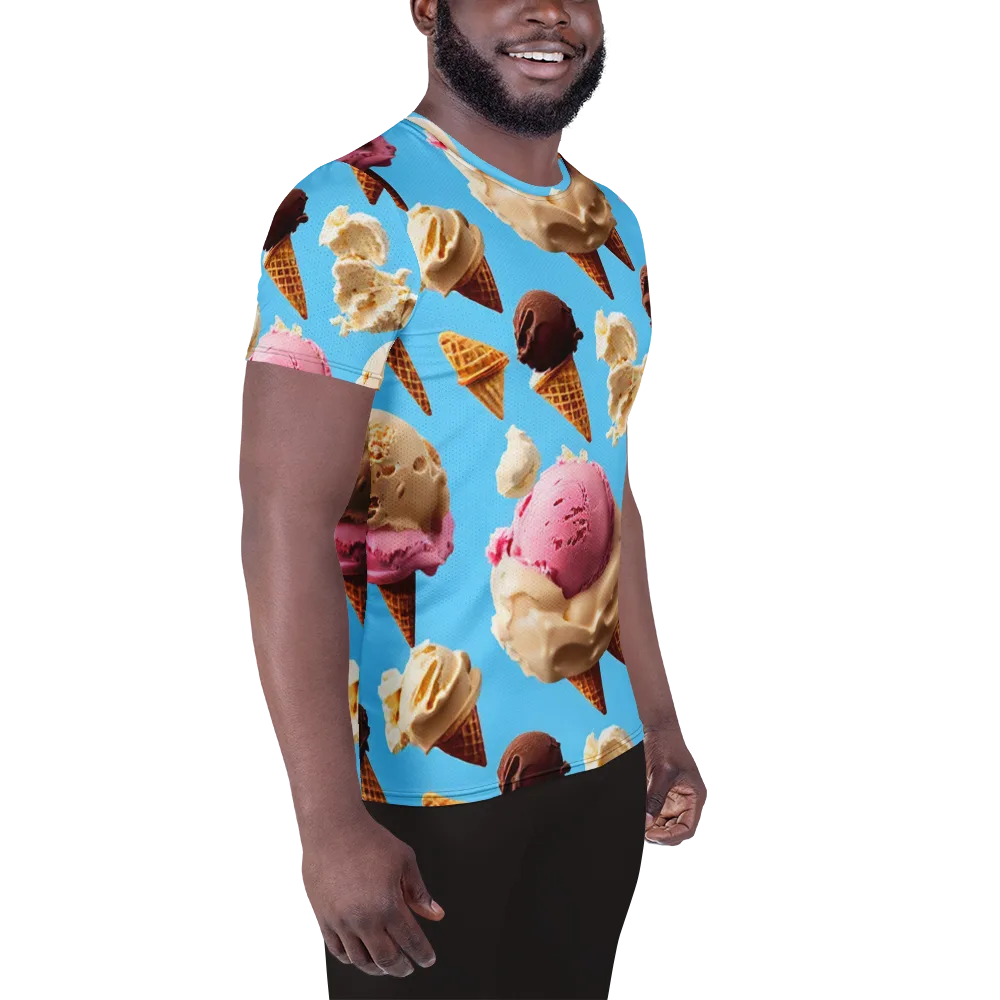 Bluebell Gelato on Men's Athletic T-Shirt — Right