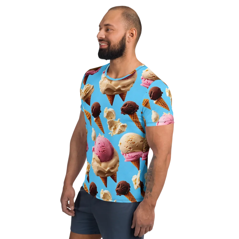 Bluebell Gelato on Men's Athletic T-Shirt — Left