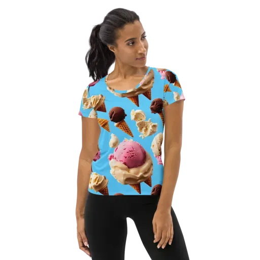 Bluebell Gelato on a Women's Athletic T-Shirt