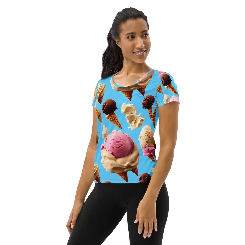 Bluebell Gelato on Women's Athletic T-Shirt — Left