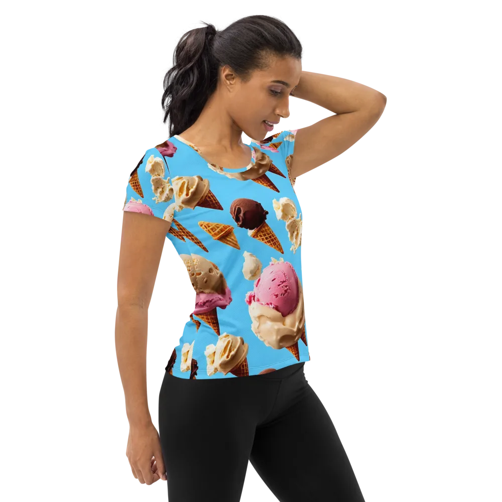 Bluebell Gelato on Women's Athletic T-Shirt — Right