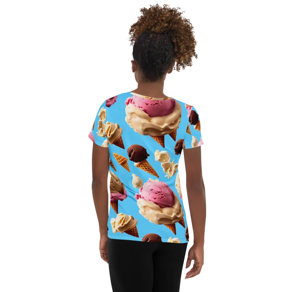 Bluebell Gelato on Women's Athletic T-Shirt — Back