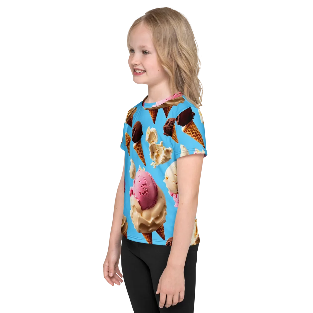 Bluebell Gelato on Kids Crew Neck T-Shirt — Left