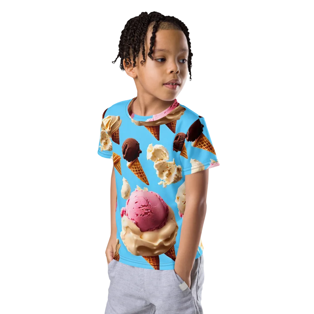 Bluebell Gelato on Kids Crew Neck T-Shirt — Left Front