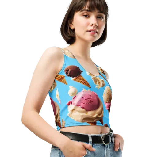 Bluebell Gelato on a Crop Top