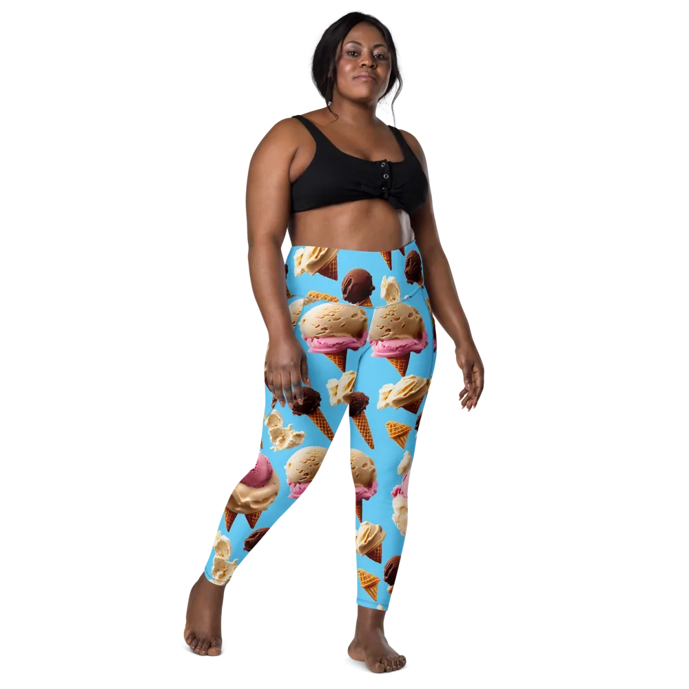 Bluebell Gelato on Leggings with Pockets — Front