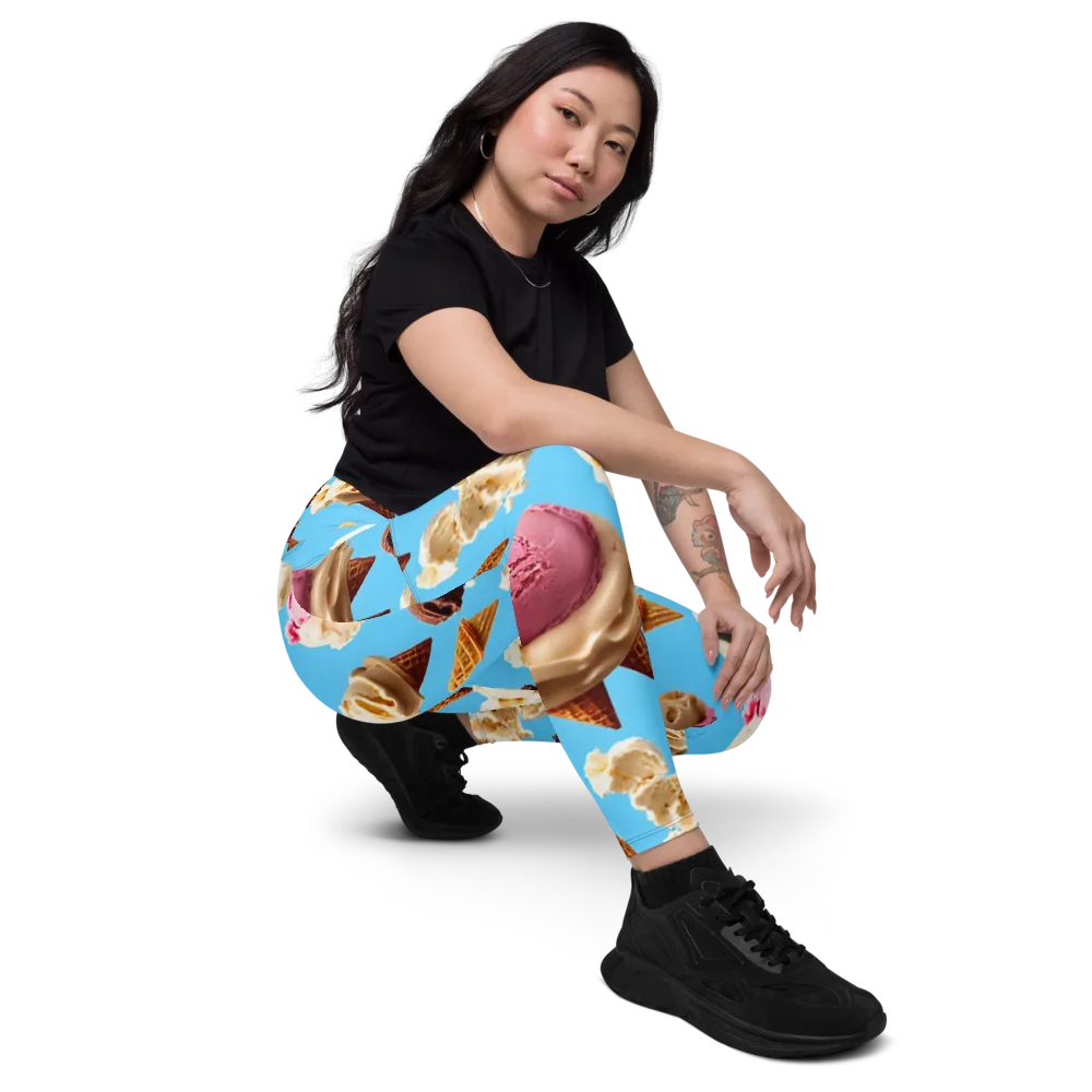 Bluebell Gelato on Leggings with Pockets — Right Front