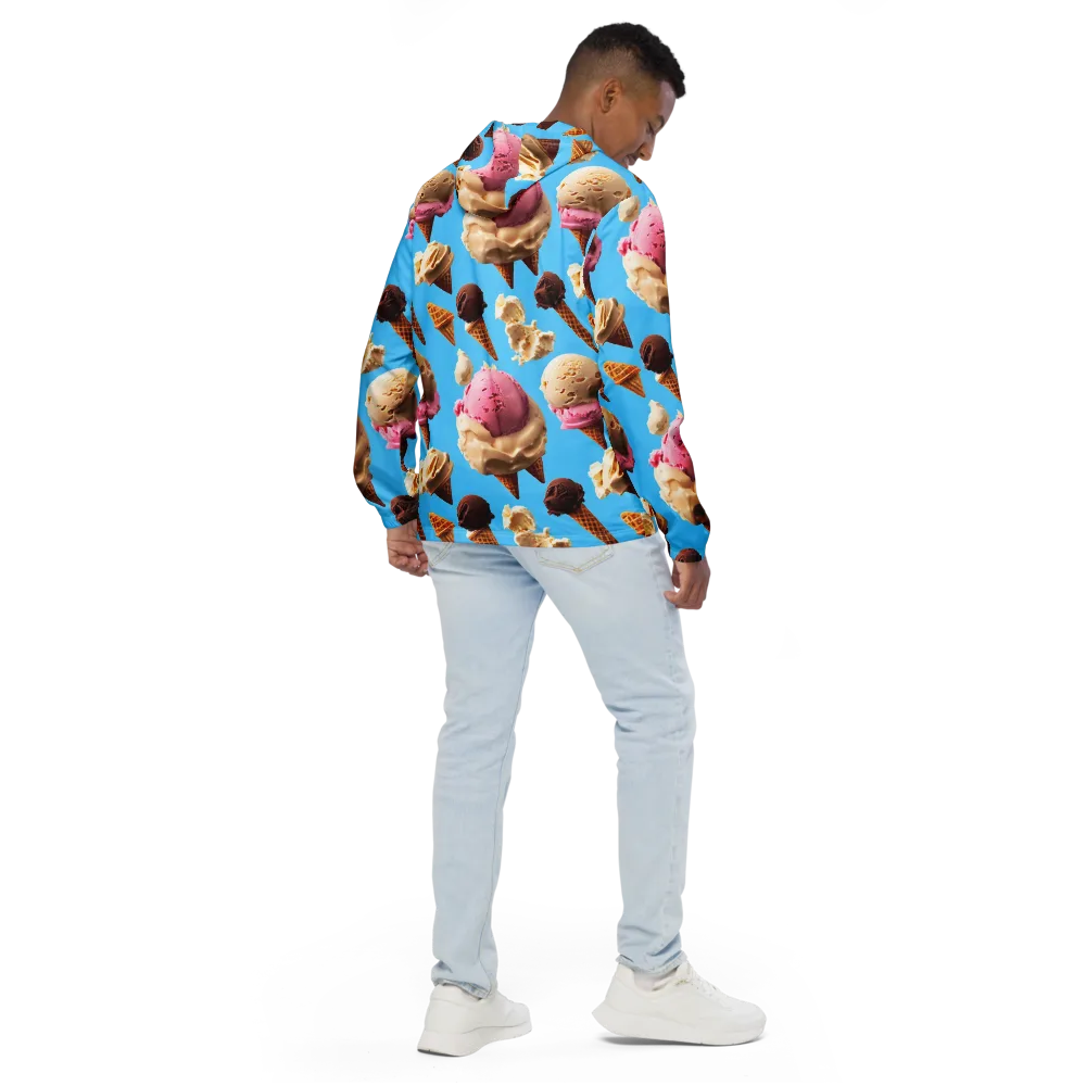Bluebell Gelato on Men's Windbreaker — Back