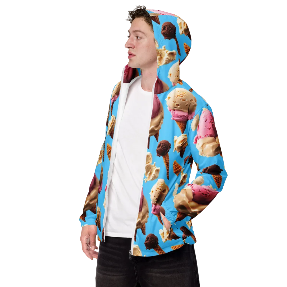 Bluebell Gelato on Men's Windbreaker — Left Front