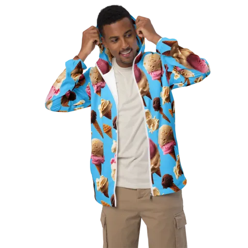 Bluebell Gelato on a Men's Windbreaker