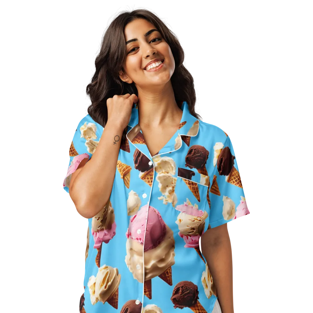 Bluebell Gelato on Women's Short Sleeve Pajama Top — Front