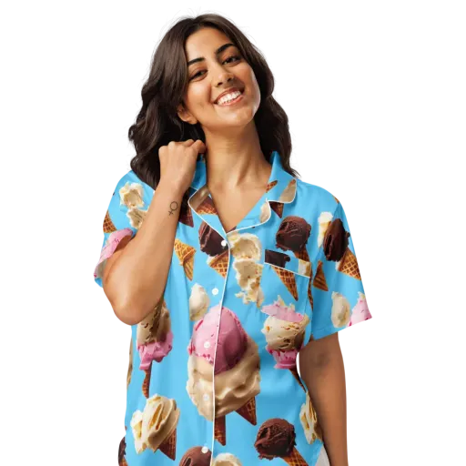 Bluebell Gelato on a Women's Short Sleeve Pajama Top