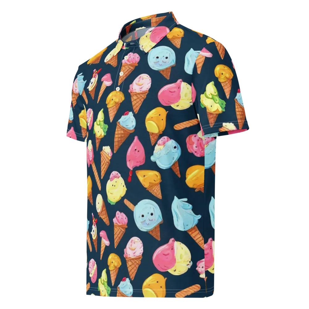 Sorbet Constellation on Men's Slim Fit Polo Shirt — Left Front