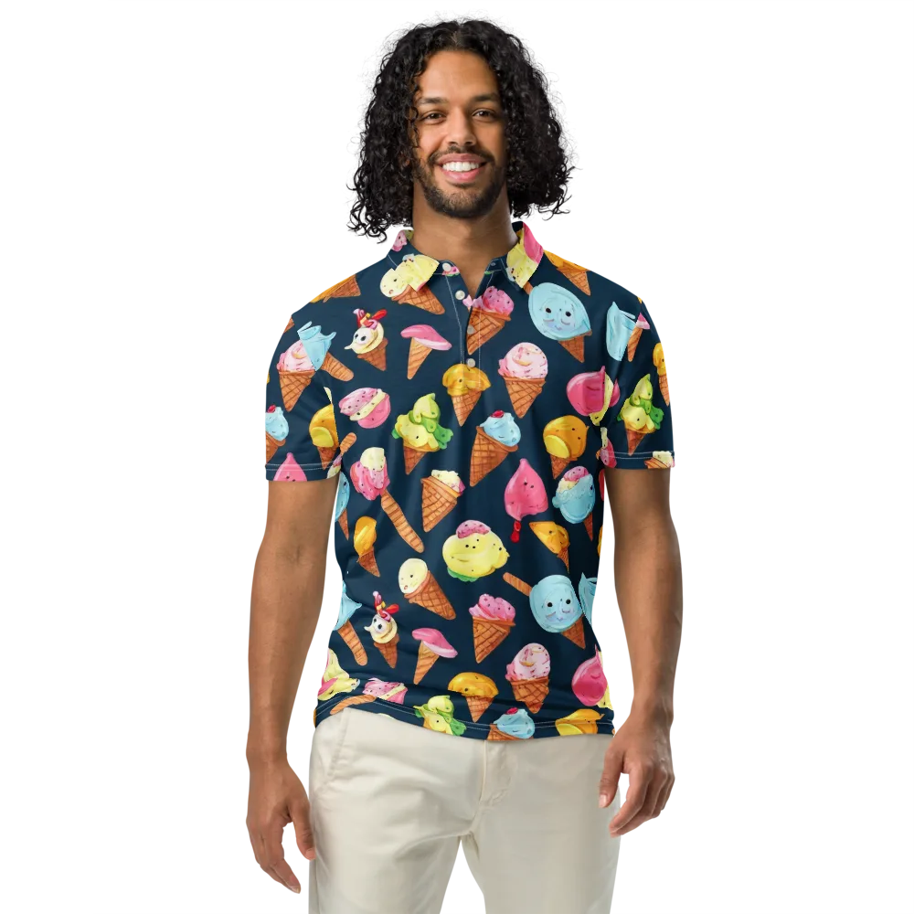 Sorbet Constellation on Men's Slim Fit Polo Shirt — Front