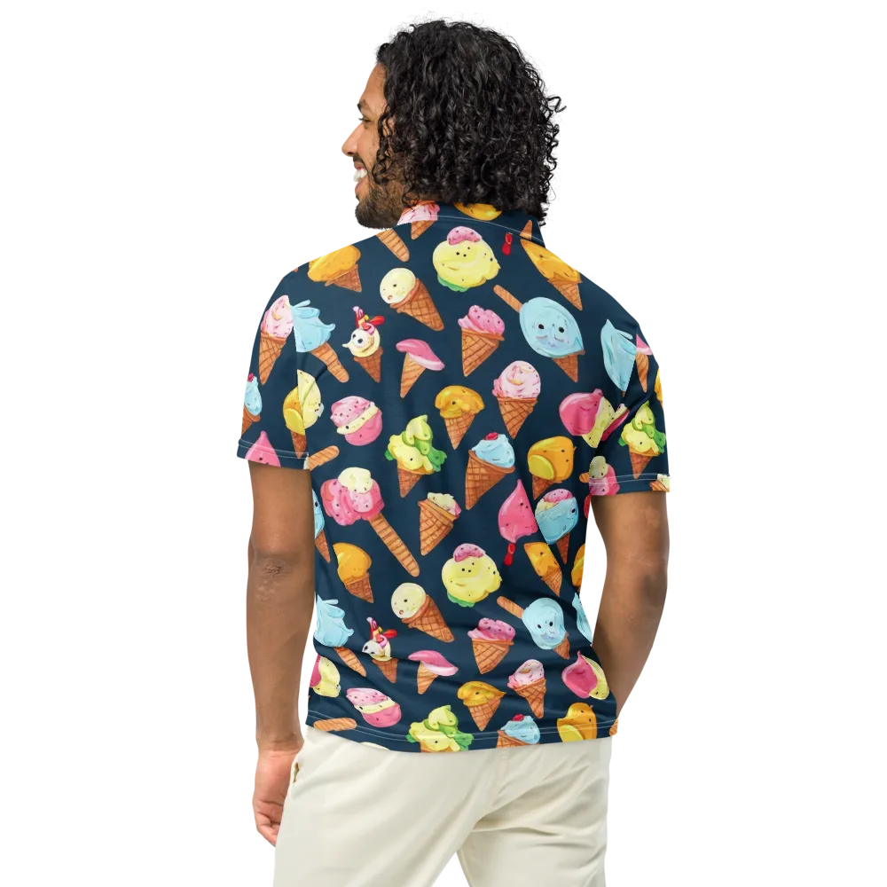 Sorbet Constellation on Men's Slim Fit Polo Shirt — Back