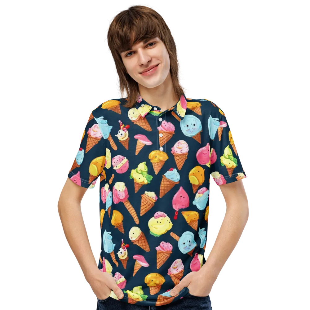 Sorbet Constellation on Men's Slim Fit Polo Shirt — Front