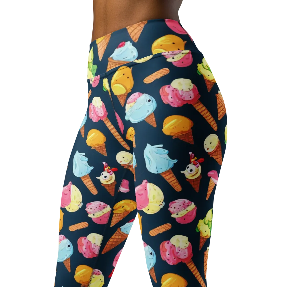 Sorbet Constellation on Yoga Leggings — Left Front