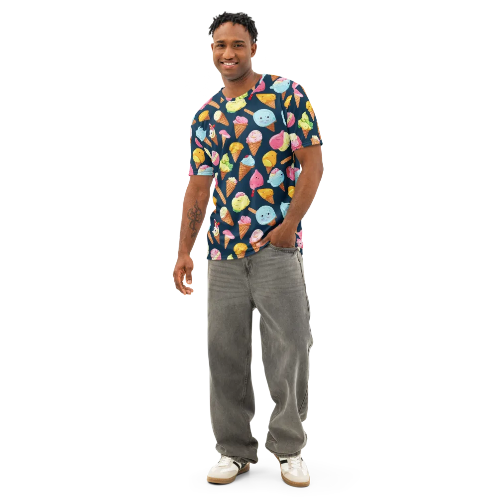 Sorbet Constellation on Men's Cotton Crew Neck T-Shirt — Front
