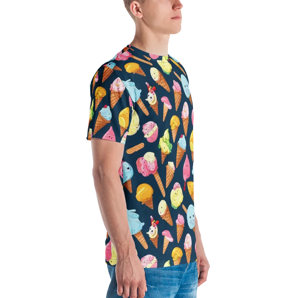 Sorbet Constellation on Men's Crew Neck T-Shirt — Right