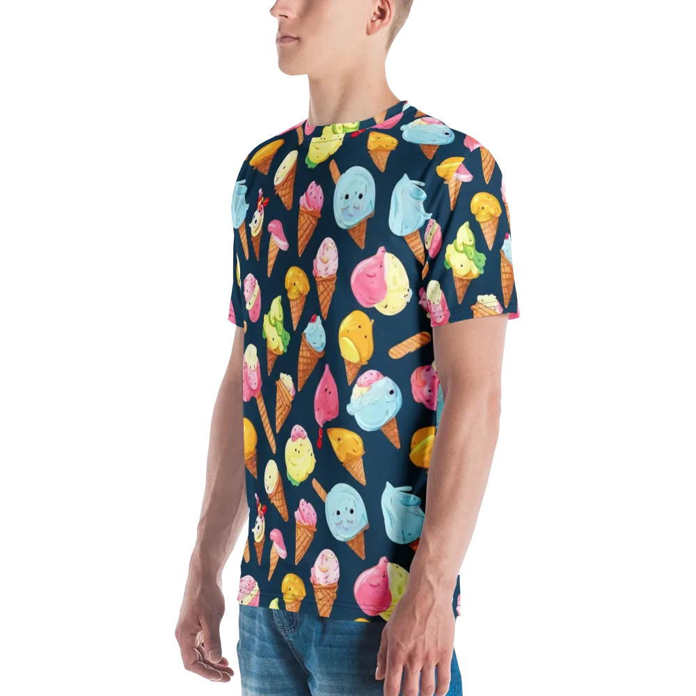 Sorbet Constellation on Men's Crew Neck T-Shirt — Left
