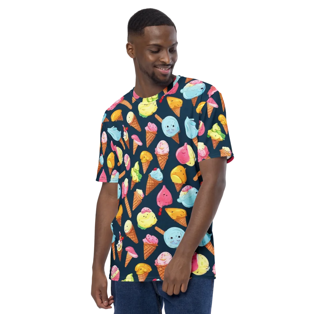 Sorbet Constellation on Men's Crew Neck T-Shirt — Left