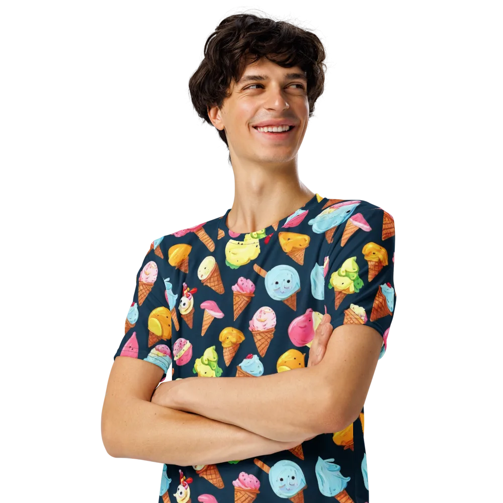 Sorbet Constellation on Men's Crew Neck T-Shirt — Left Front