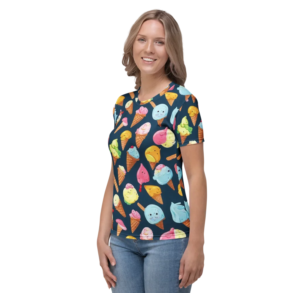 Sorbet Constellation on Women's Crew Neck T-Shirt — Left