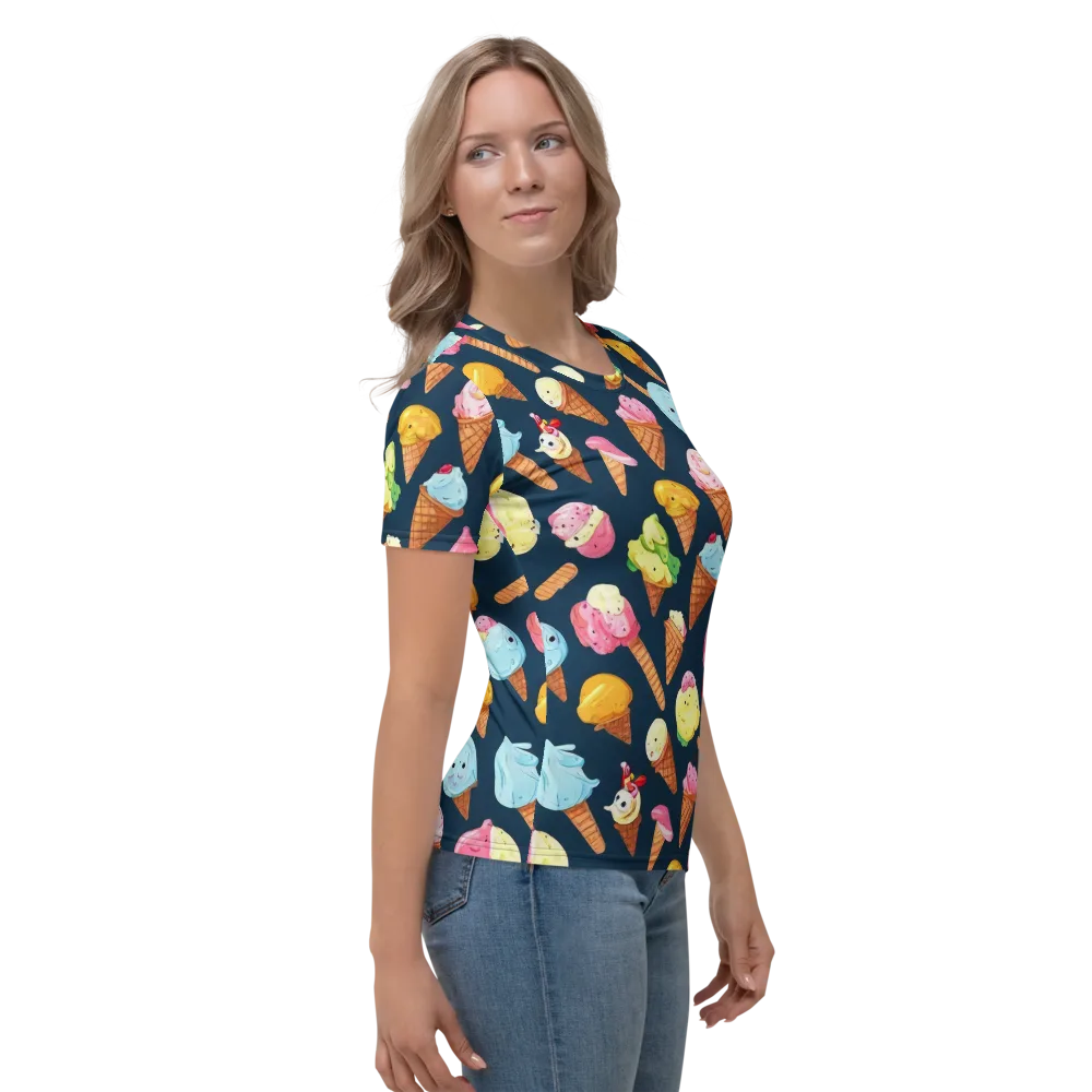 Sorbet Constellation on Women's Crew Neck T-Shirt — Right