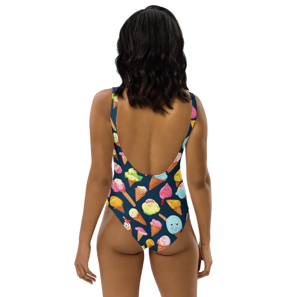 Sorbet Constellation on One-Piece Swimsuit — Back