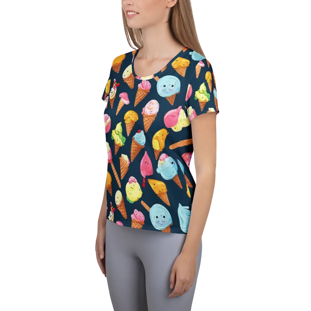 Sorbet Constellation on Women's Athletic T-Shirt — Left