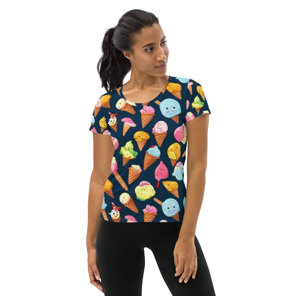 Sorbet Constellation on Women's Athletic T-Shirt — Front