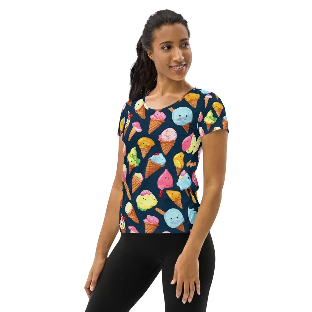 Sorbet Constellation on Women's Athletic T-Shirt — Left