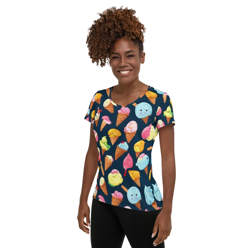 Sorbet Constellation on Women's Athletic T-Shirt — Left