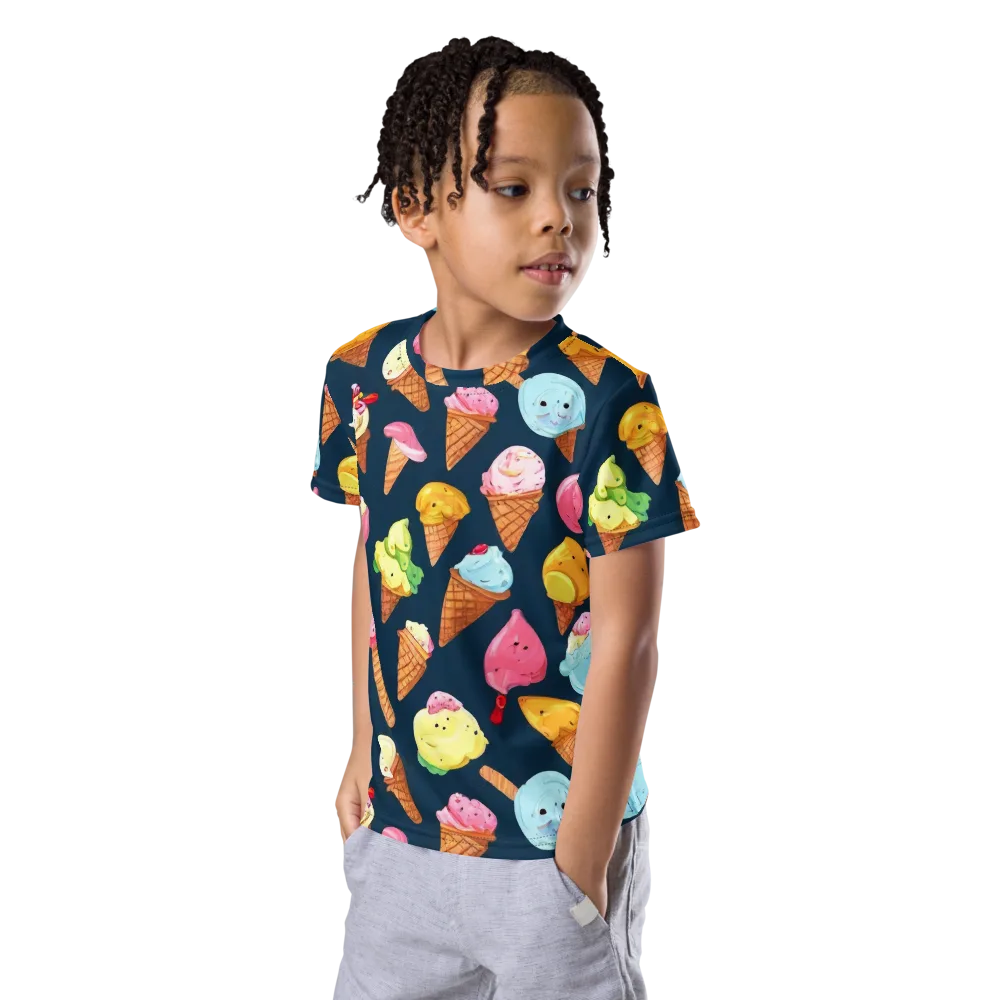 Sorbet Constellation on Kids Crew Neck T-Shirt — Left Front