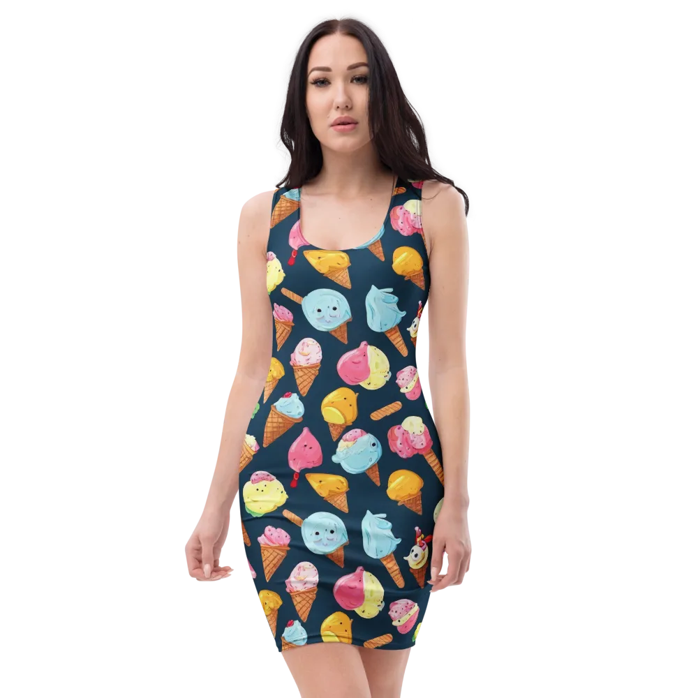 Sorbet Constellation on Bodycon Dress — Front