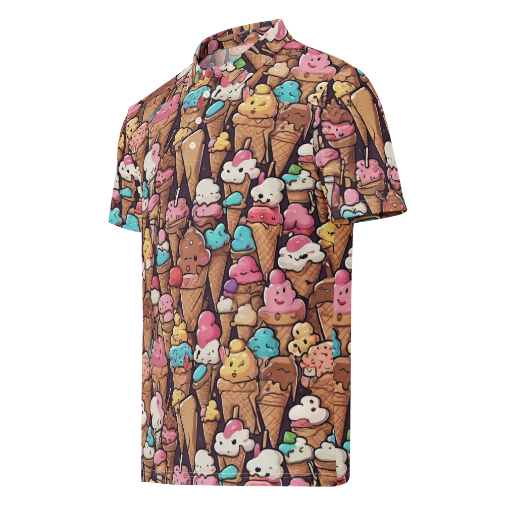 Sugarcone Parade on Men's Slim Fit Polo Shirt — Left Front