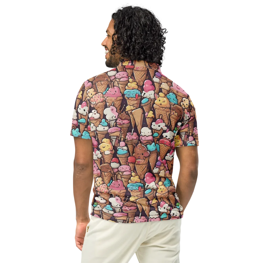 Sugarcone Parade on Men's Slim Fit Polo Shirt — Back
