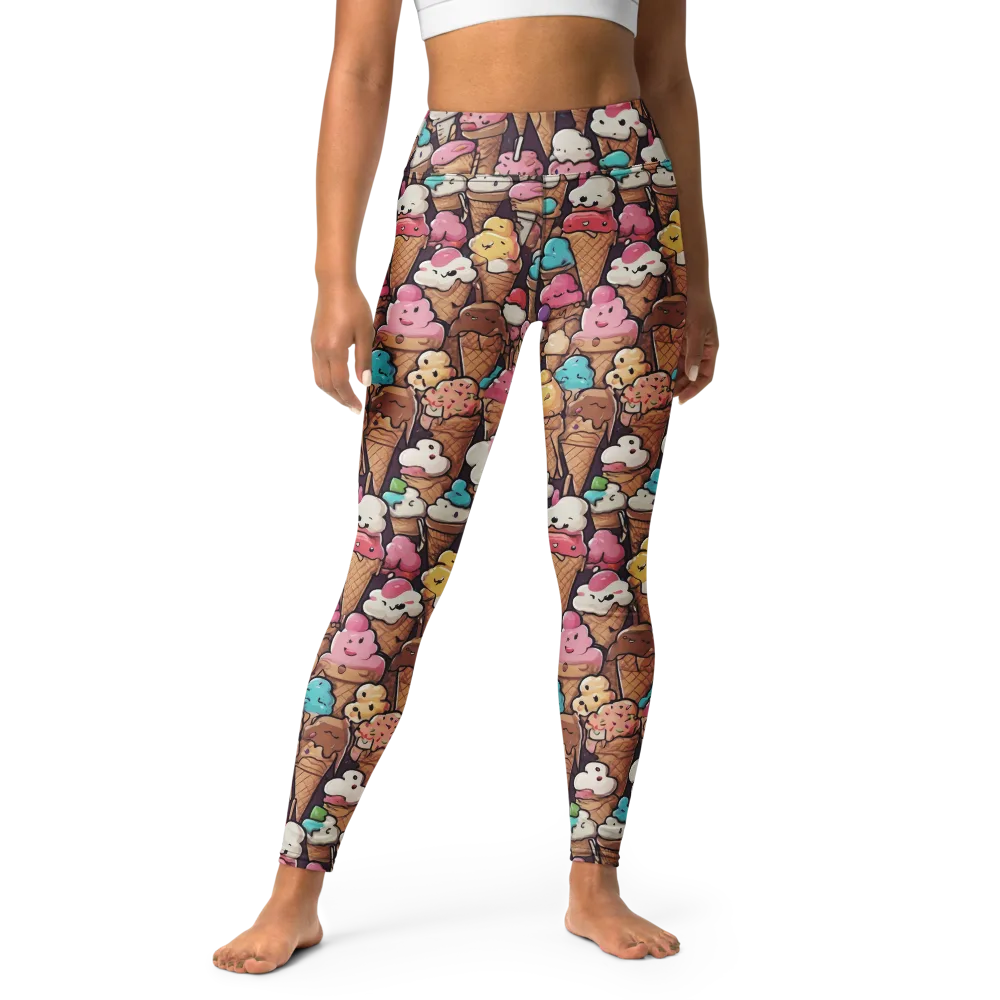 Sugarcone Parade on Yoga Leggings — Front