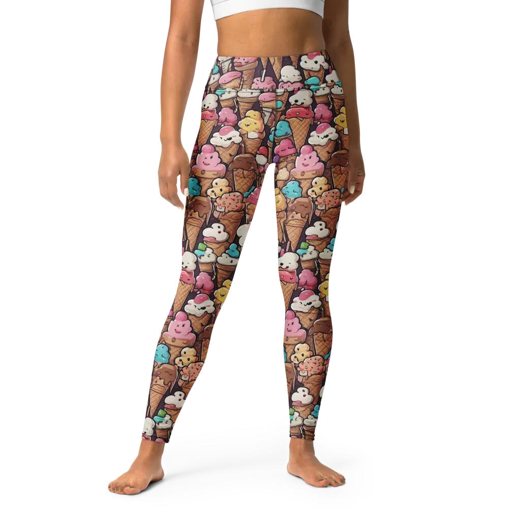 Sugarcone Parade on Yoga Leggings — Front