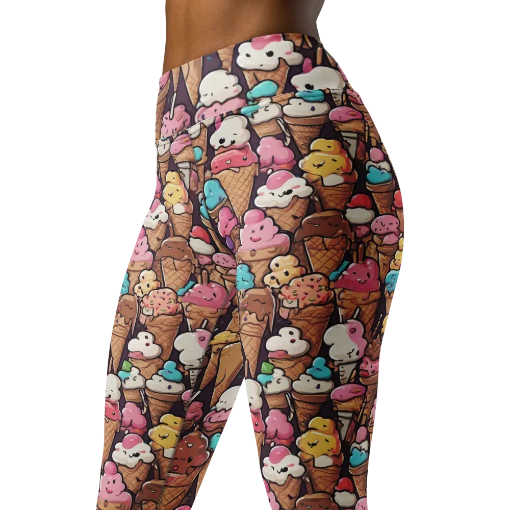 Sugarcone Parade on Yoga Leggings — Left Front