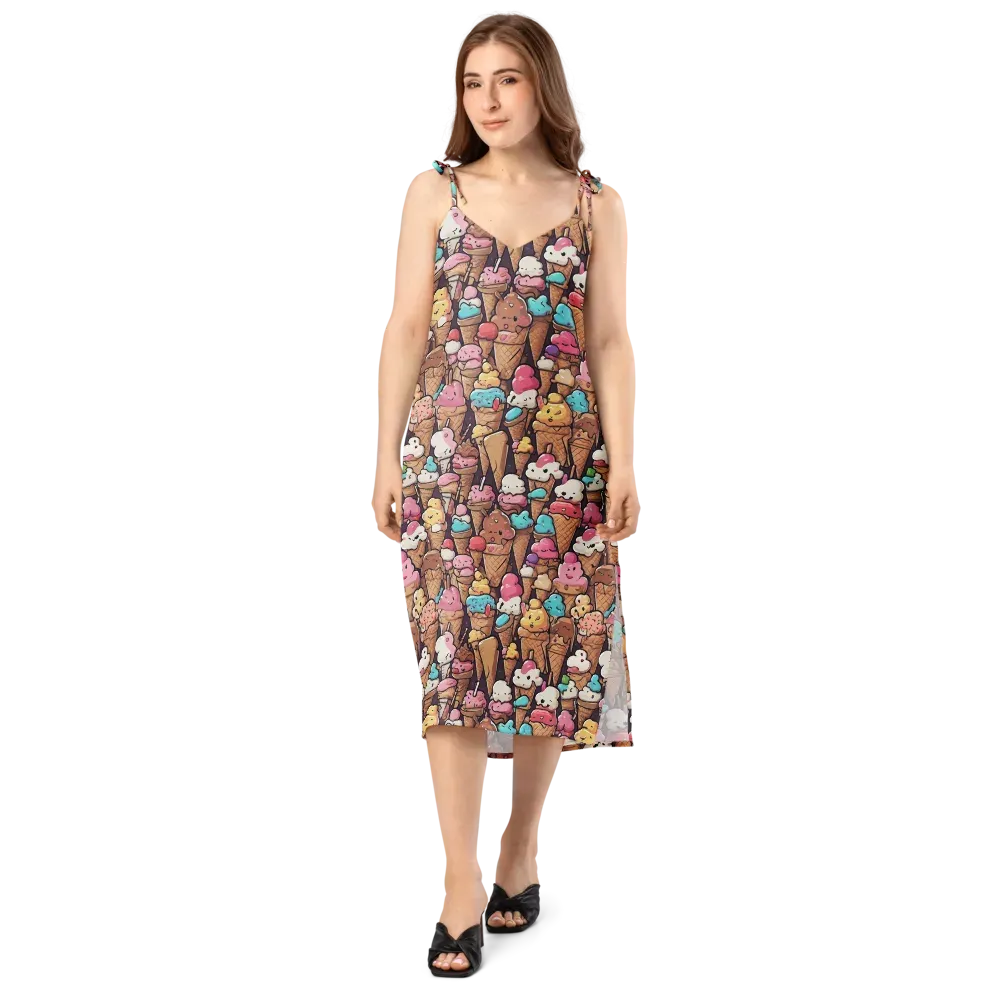 Sugarcone Parade on Slip Dress — Front