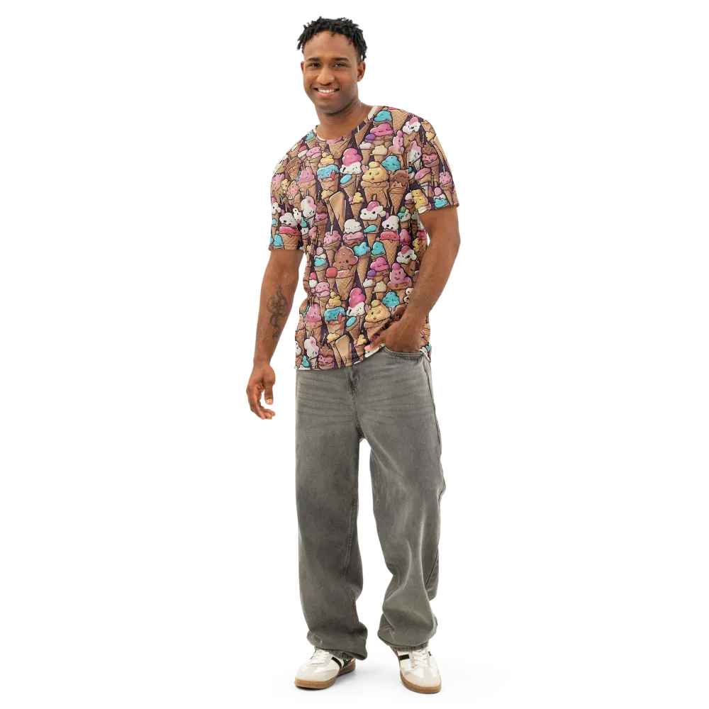 Sugarcone Parade on Men's Cotton Crew Neck T-Shirt — Front
