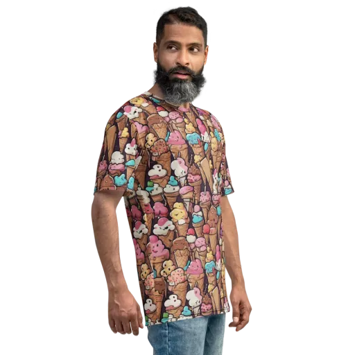 Sugarcone Parade on a Men's Crew Neck T-Shirt