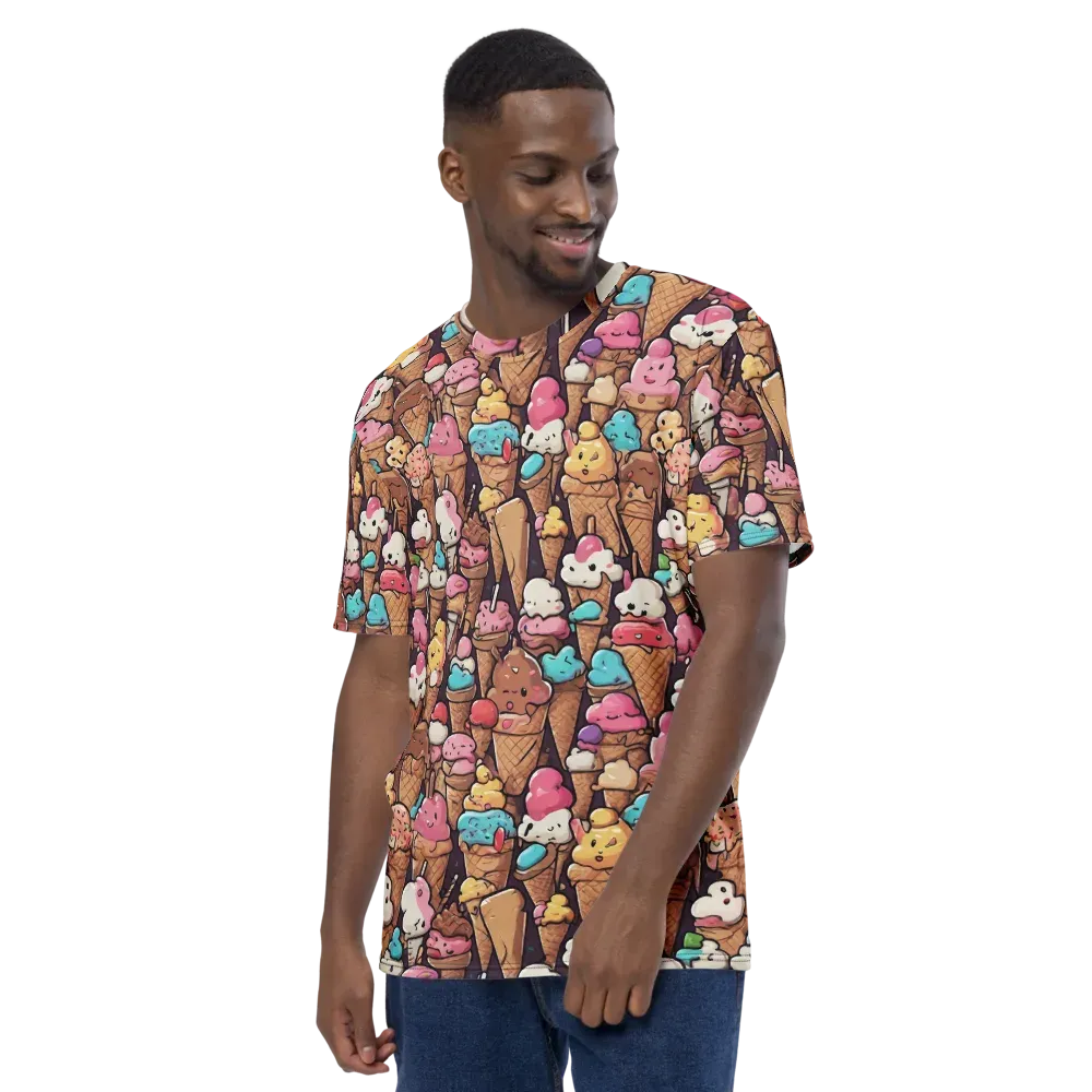 Sugarcone Parade on Men's Crew Neck T-Shirt — Left