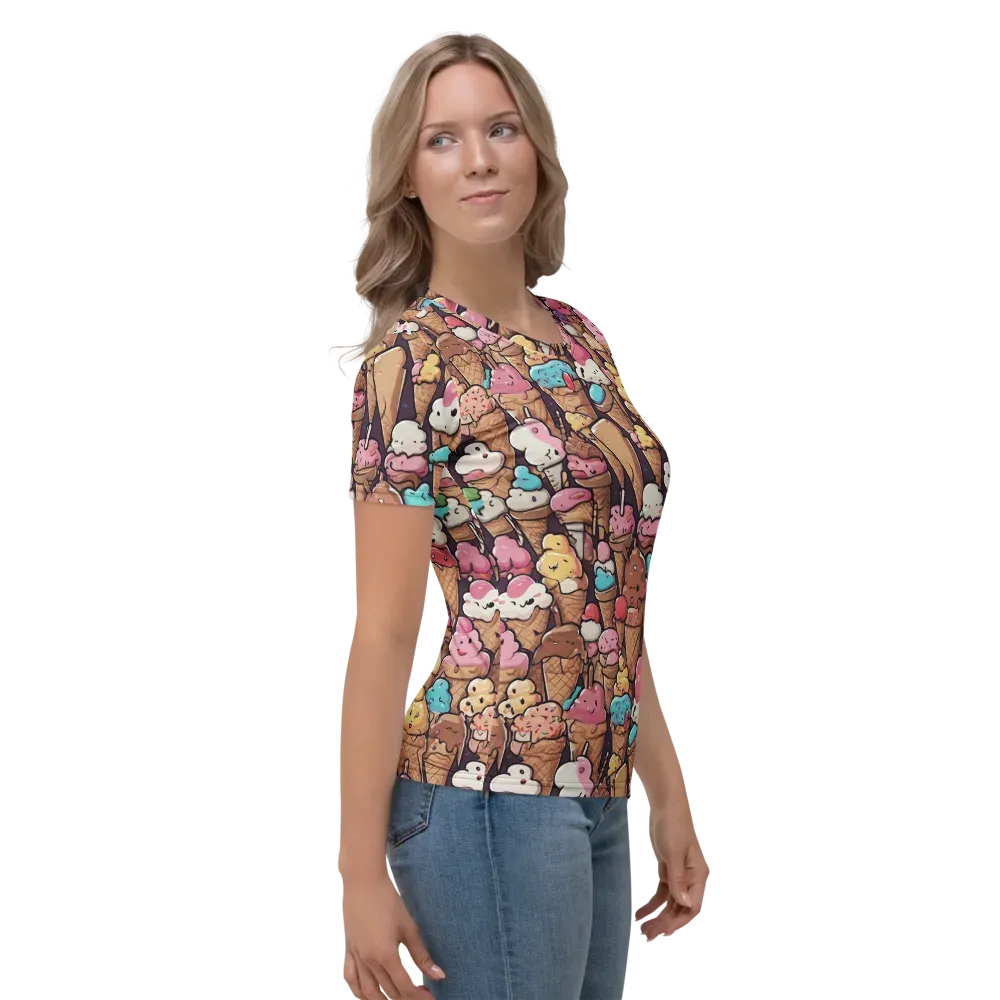 Sugarcone Parade on Women's Crew Neck T-Shirt — Right