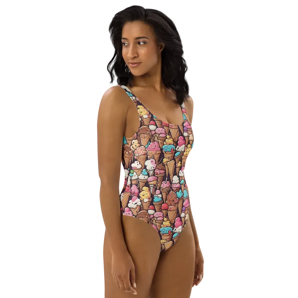 Sugarcone Parade on One-Piece Swimsuit — Right